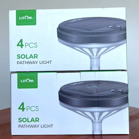 LITOM solar pathway light 4pcs adjustable height BNIB - Picture 1 of 11